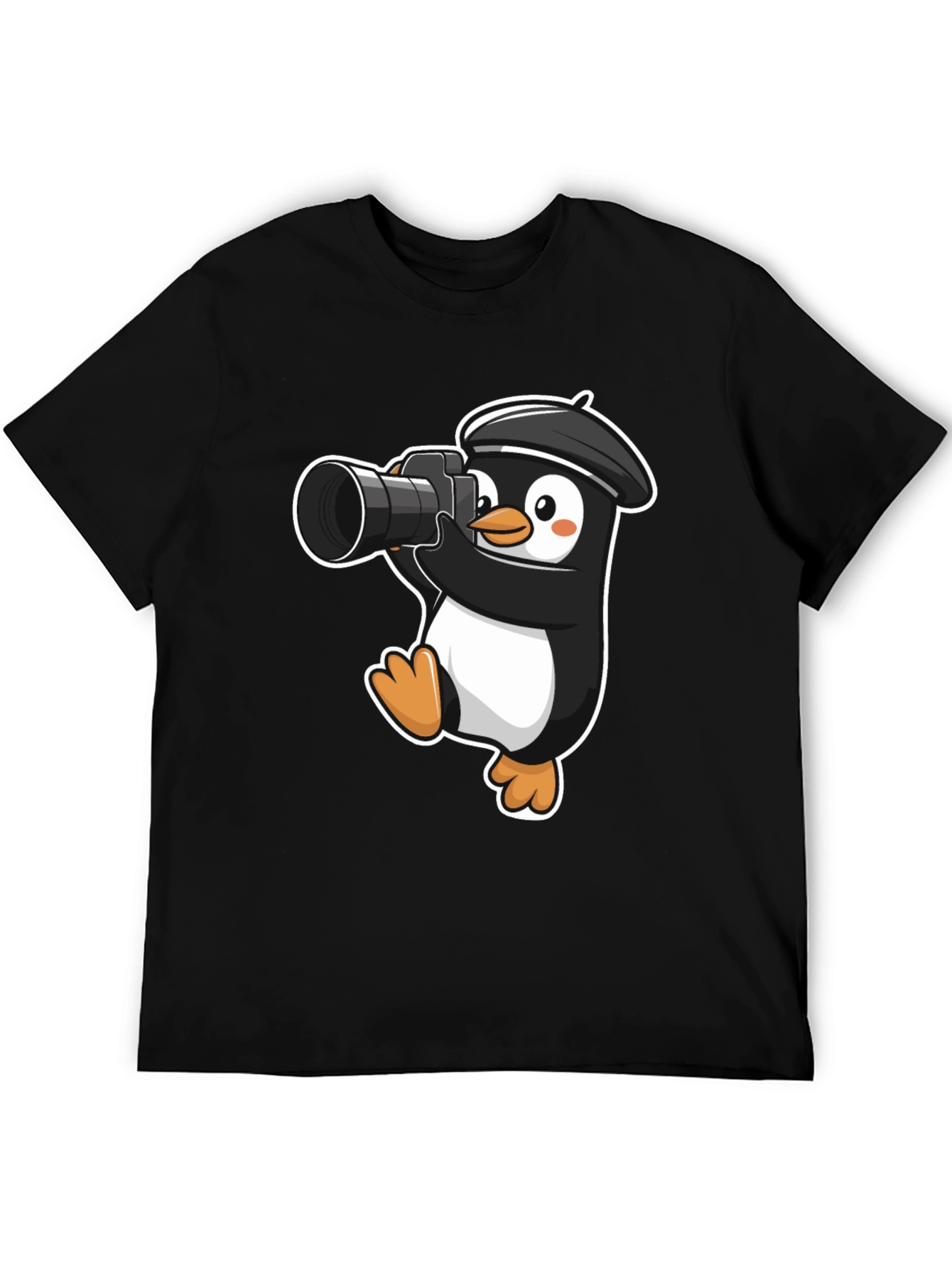 Penguin Photographer T-Shirt - Cute Cartoon Tee