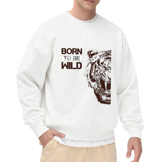 Born To Be Wild Vintage Tiger Grunge Crewneck Sweatshirt