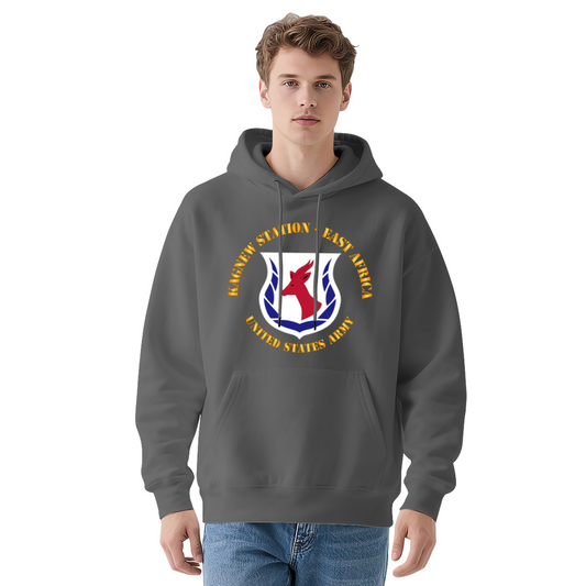 Kagnew Station US Army Gray Hoodie, Men Military Comfort Pullover