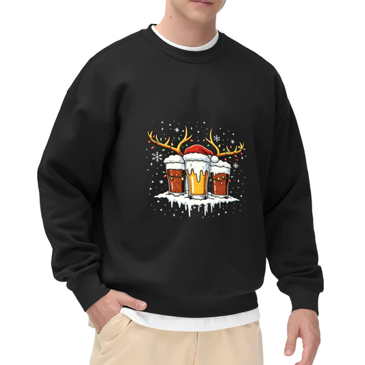 Reinbeer Beer Mugs Funny Christmas Party Crew Sweatshirt