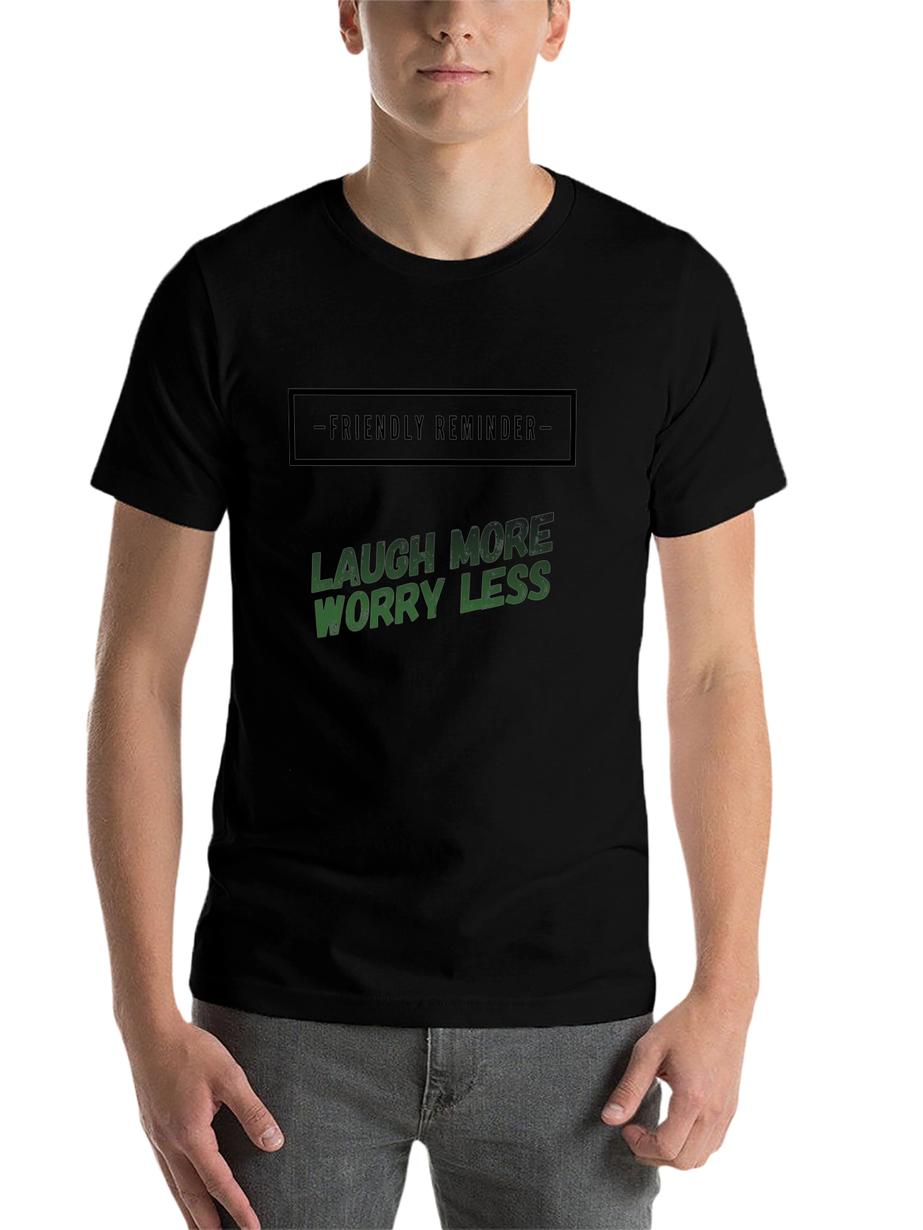 Laugh More Worry Less Graphic T-Shirt