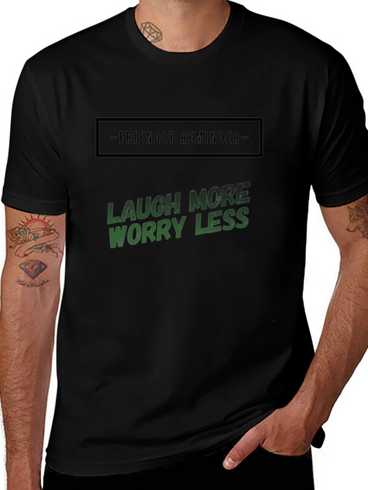 Laugh More Worry Less Graphic T-Shirt