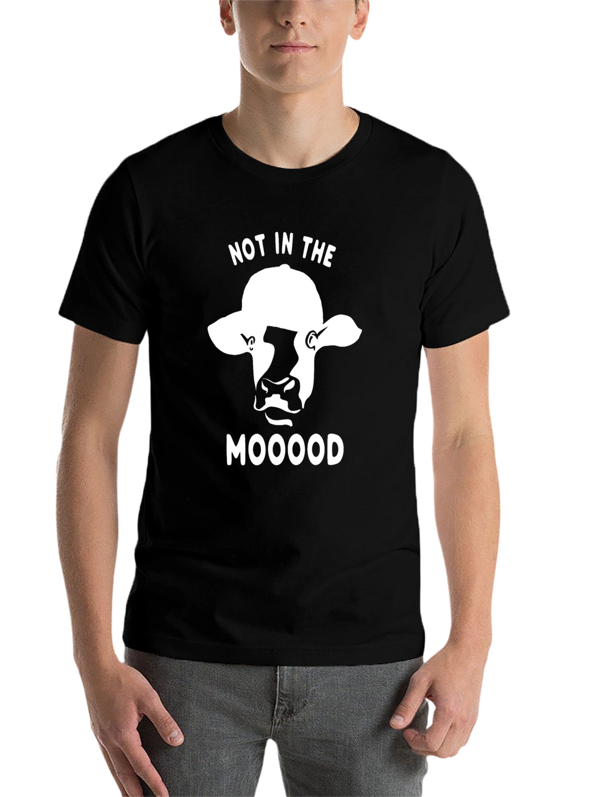 Not in the Moood T-Shirt - Funny Cow Design