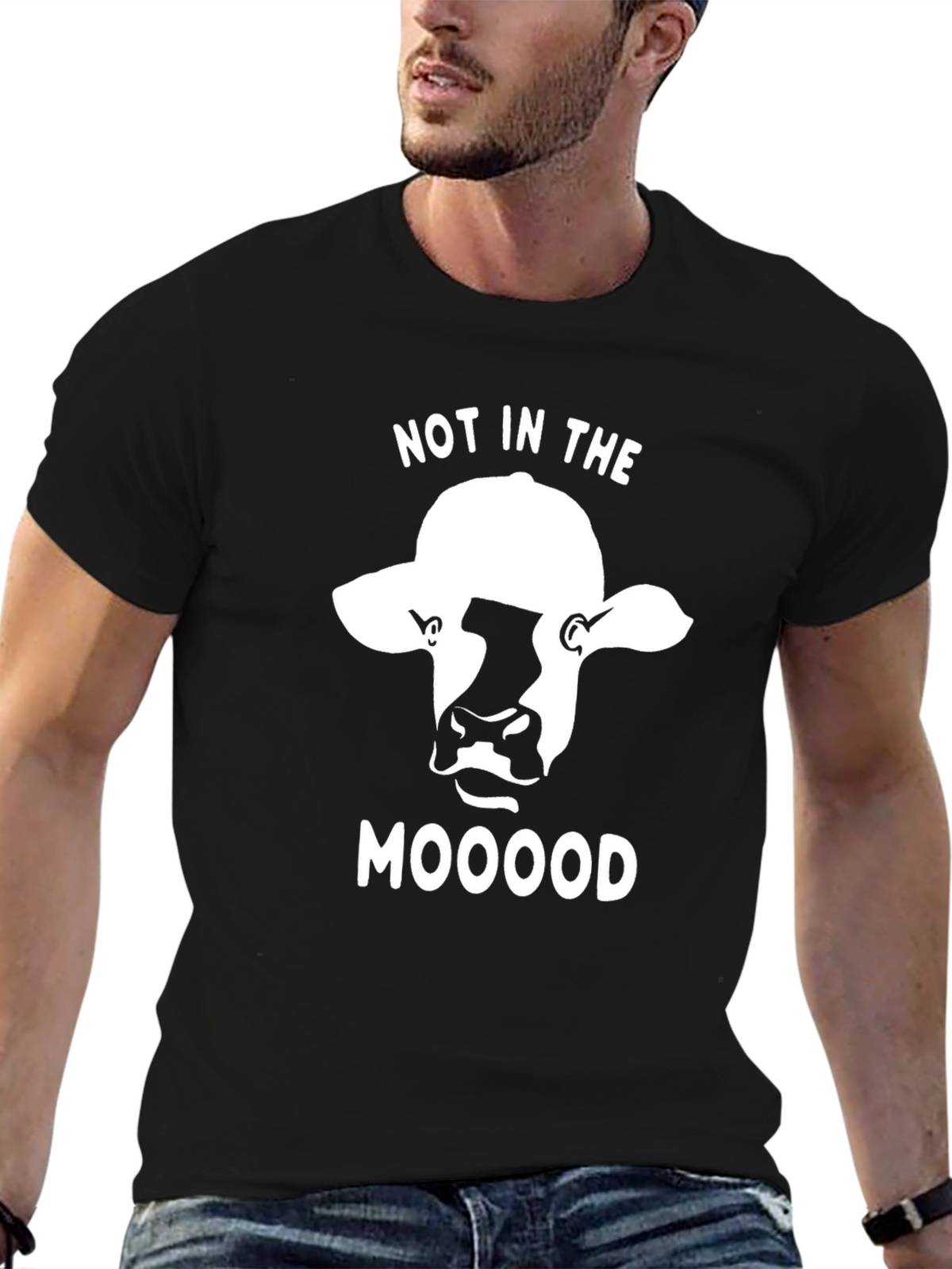 Not in the Moood T-Shirt - Funny Cow Design