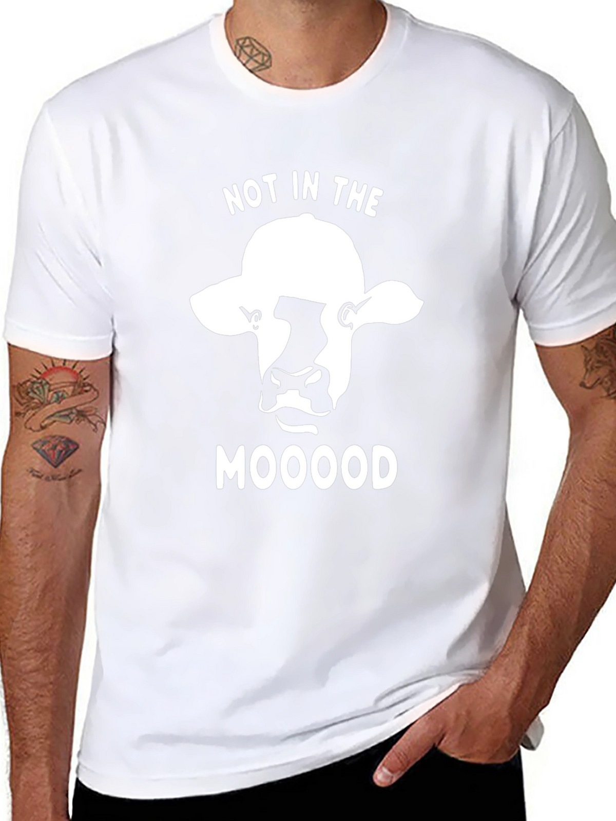 Not in the Moood T-Shirt - Funny Cow Design