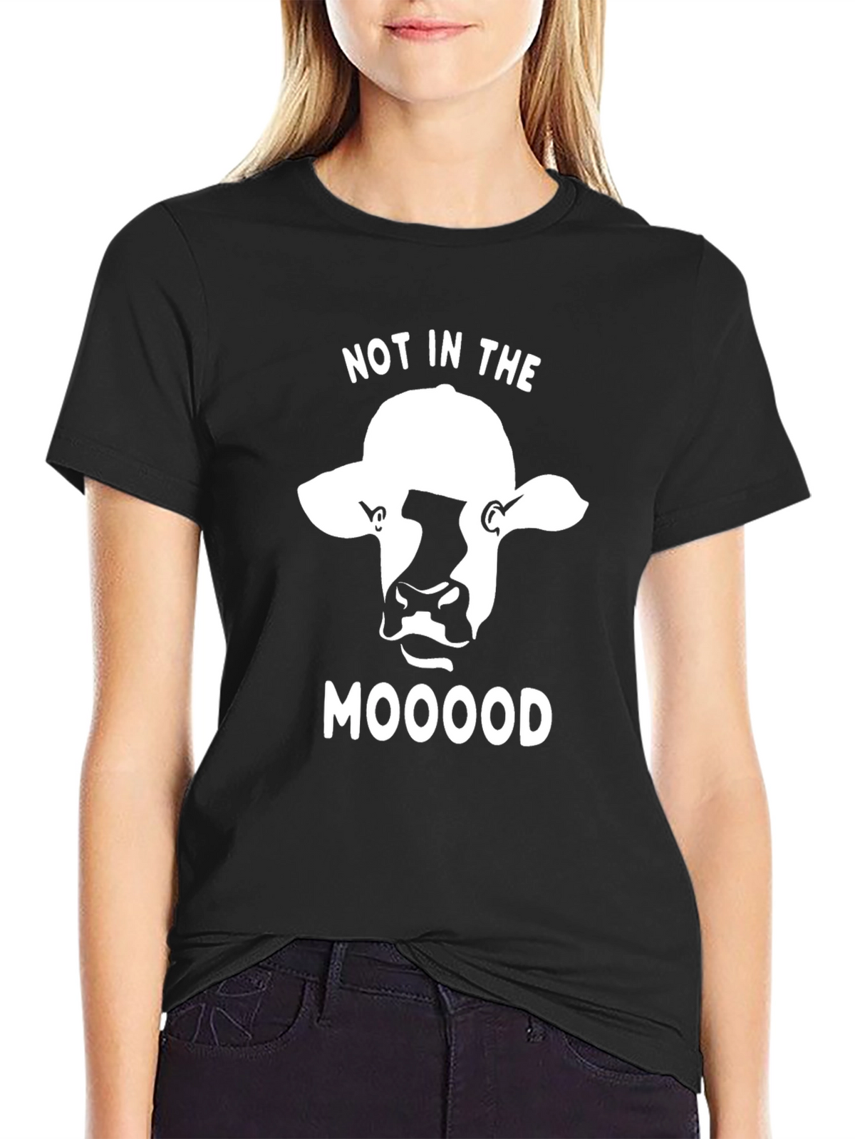 Not in the Moood T-Shirt - Funny Cow Design