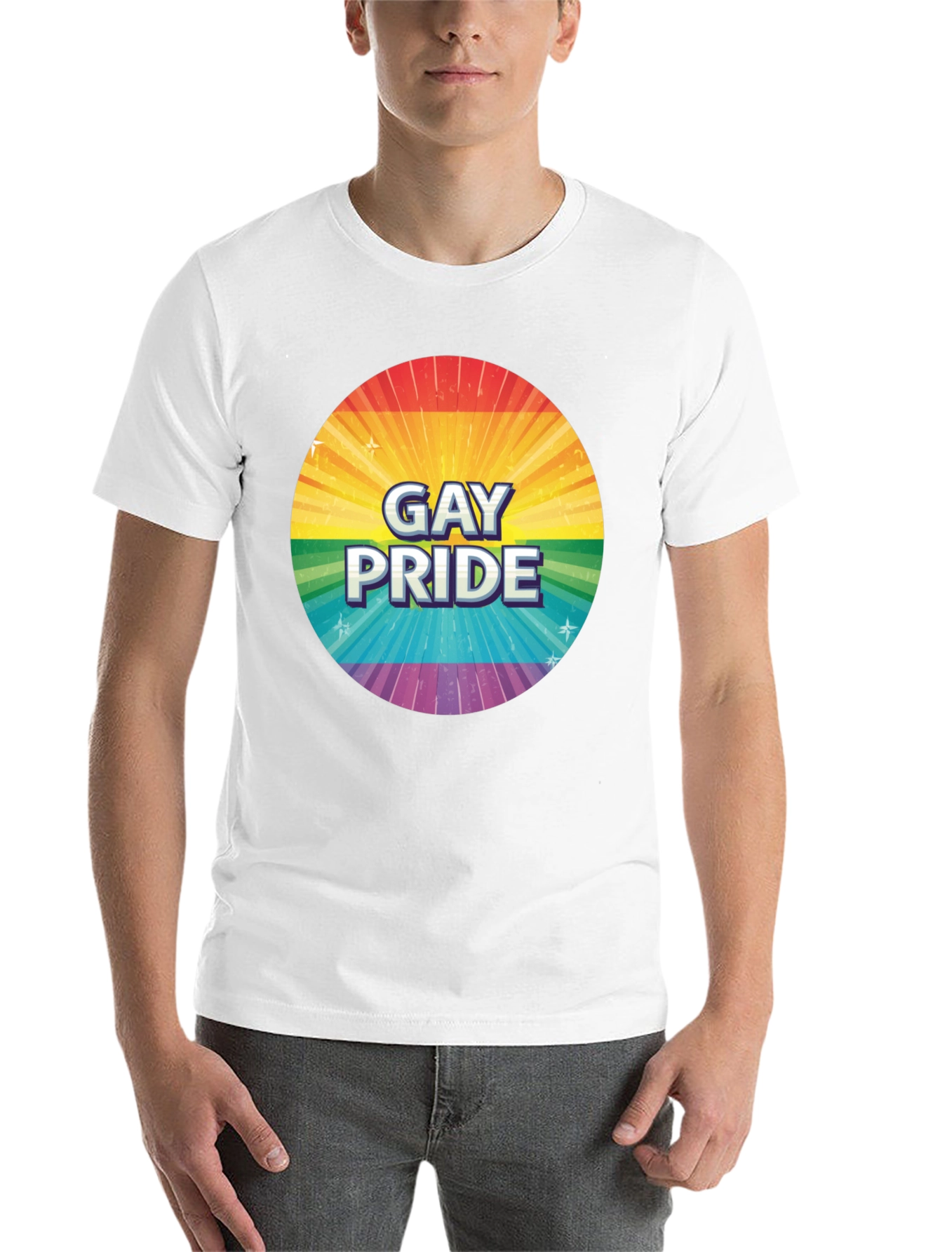 Gay Pride Rainbow Graphic Tee - Black