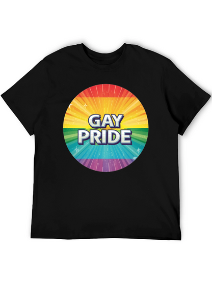 Gay Pride Rainbow Graphic Tee - Black