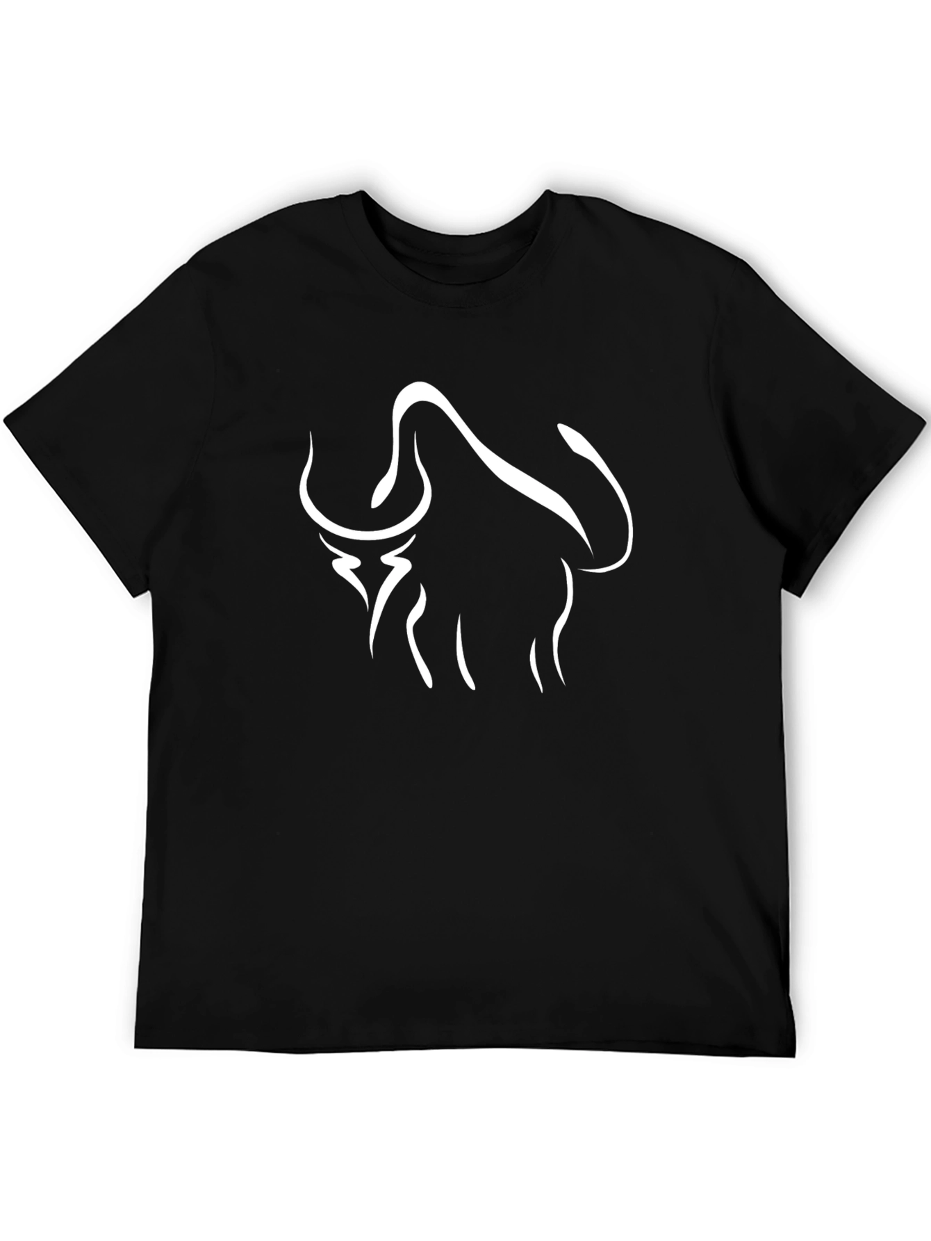 Black Tee with Bull Graphic