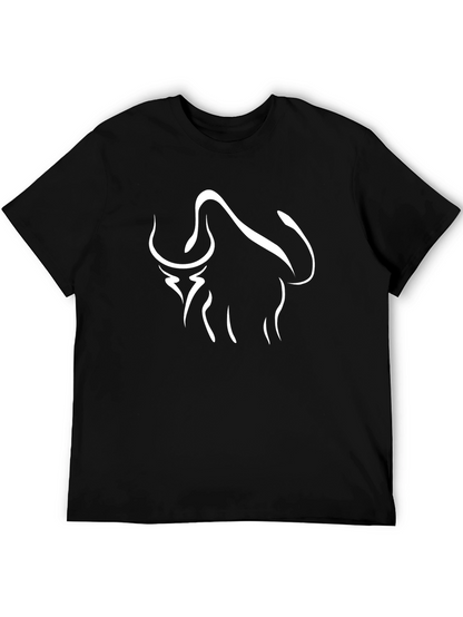 Black Tee with Bull Graphic