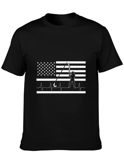 American Fishing Heartbeat T-Shirt