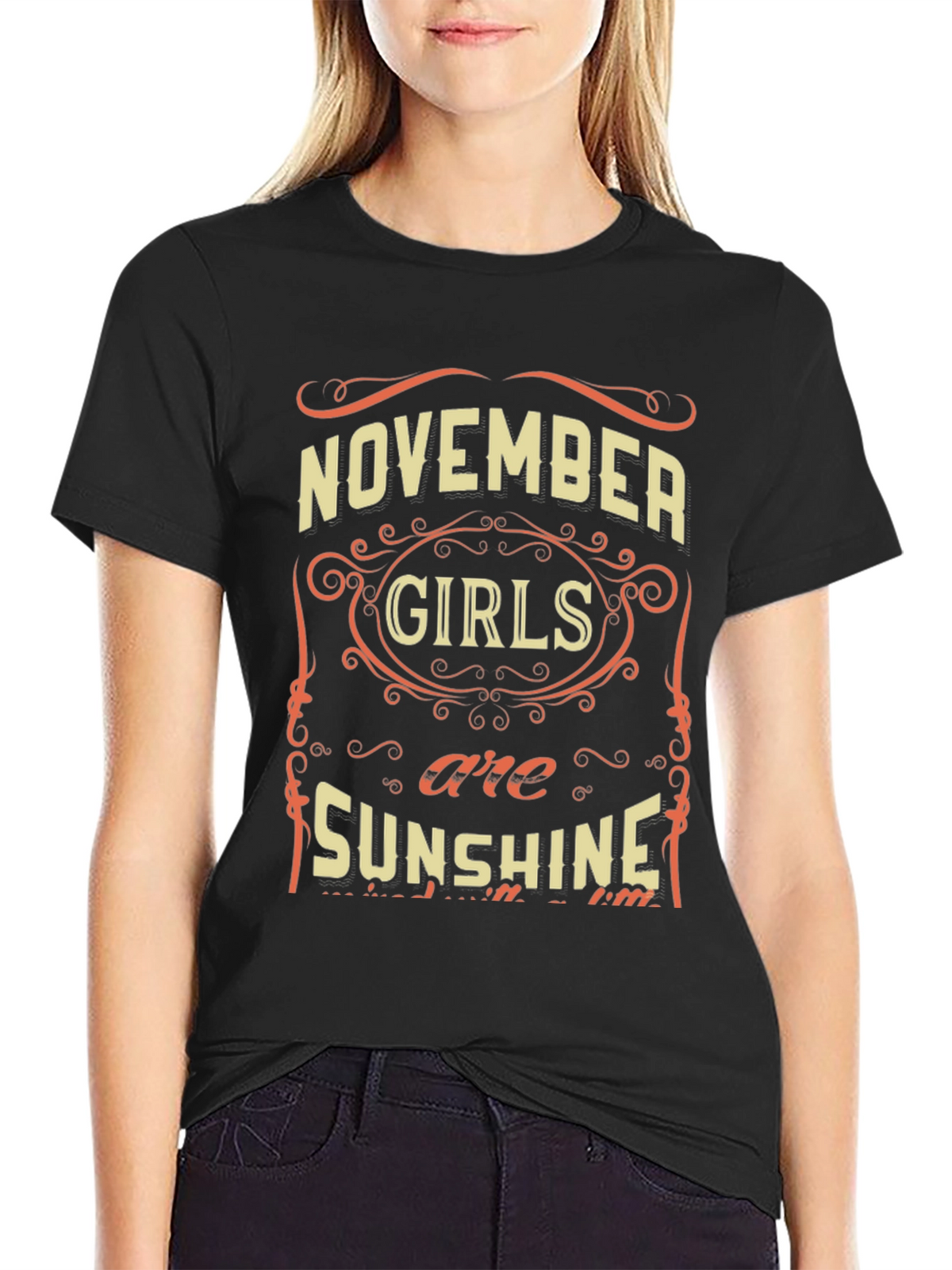 November Girls Sunshine Black T-Shirt
