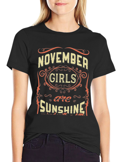 November Girls Sunshine Black T-Shirt