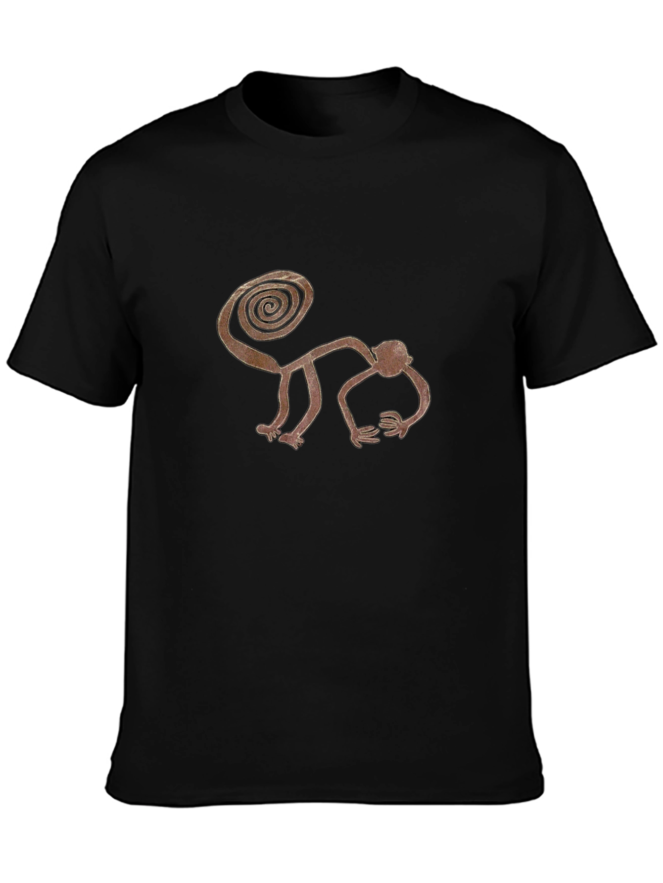 Stylized Monkey Graphic Tee - Casual Black T-Shirt