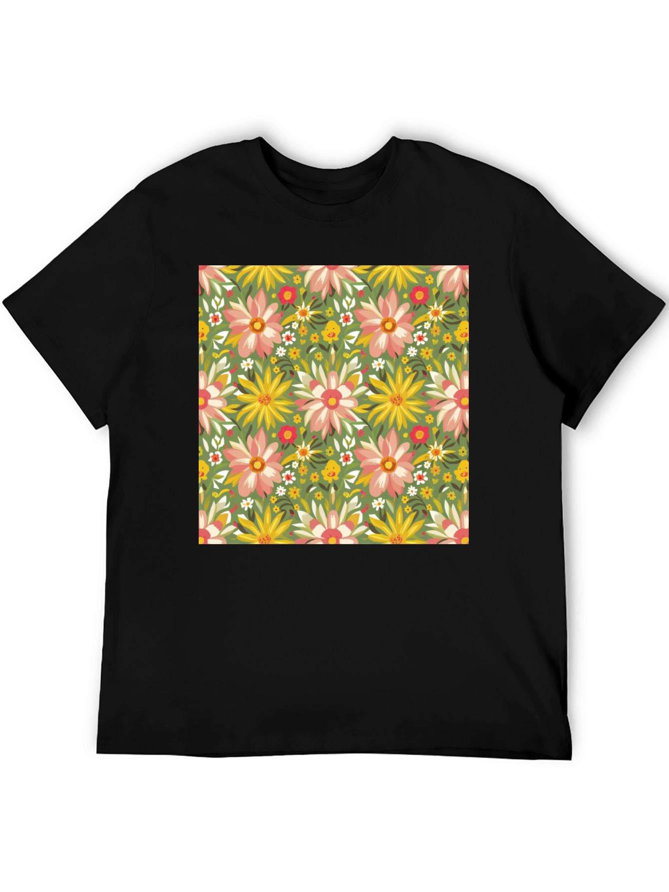 Floral Print Crew Neck T-Shirt