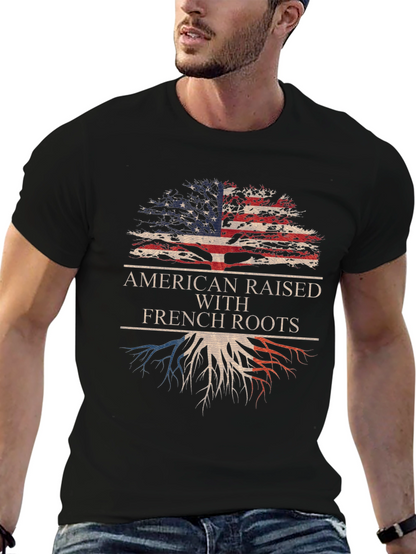 American Raised With French Roots Graphic Tee