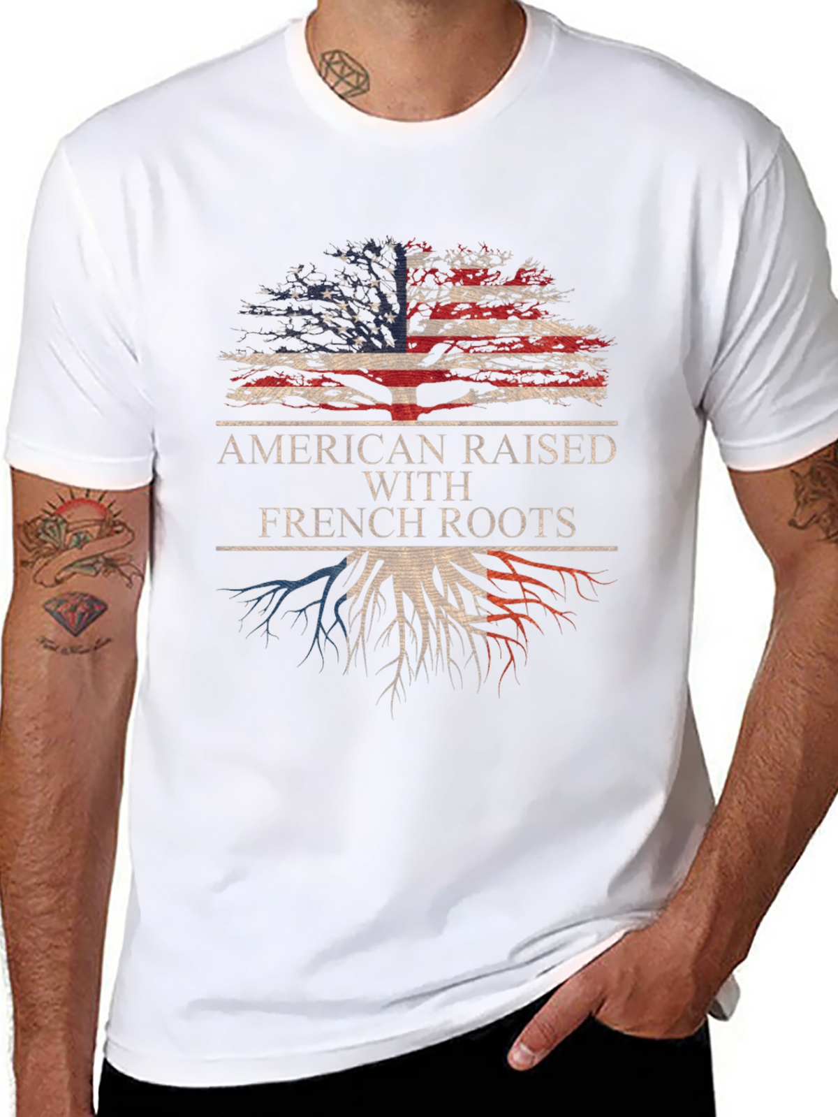 American Raised With French Roots Graphic Tee