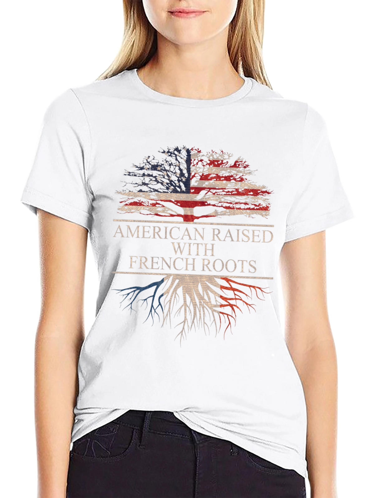 American Raised With French Roots Graphic Tee