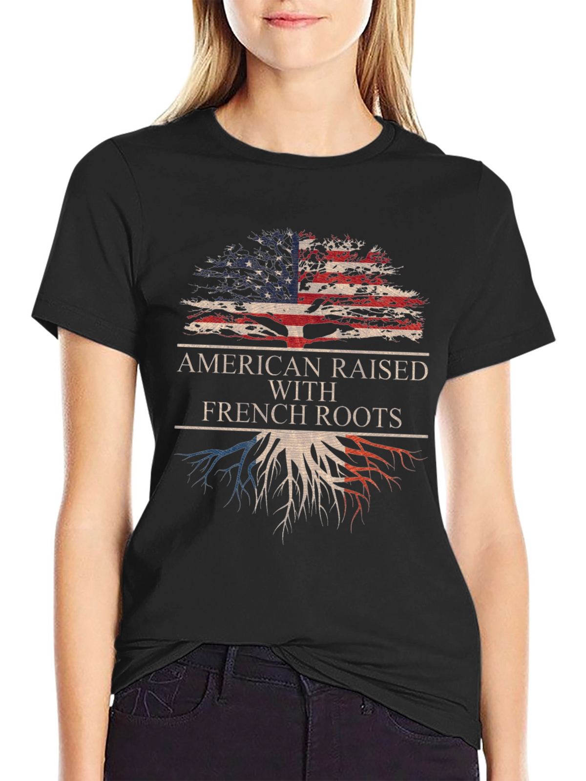 American Raised With French Roots Graphic Tee