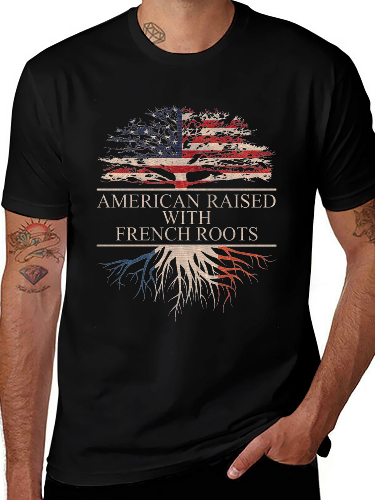 American Raised With French Roots Graphic Tee