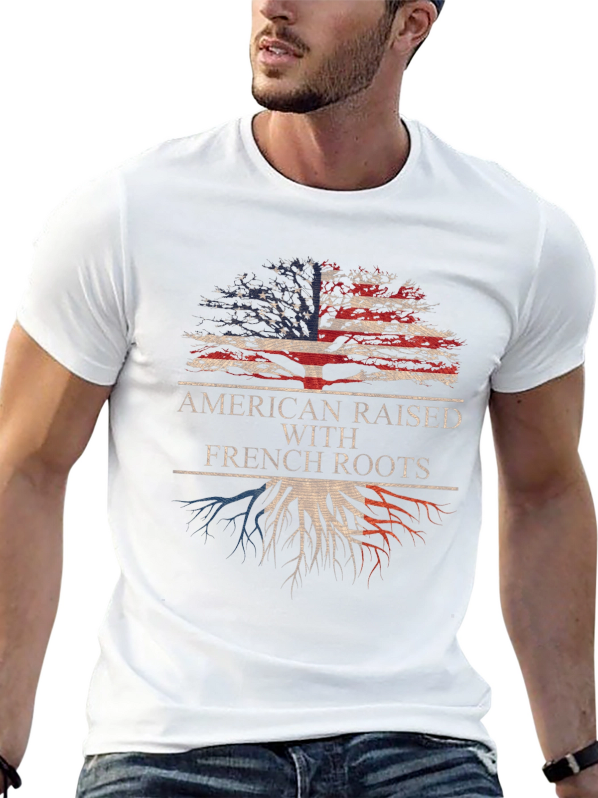 American Raised With French Roots Graphic Tee
