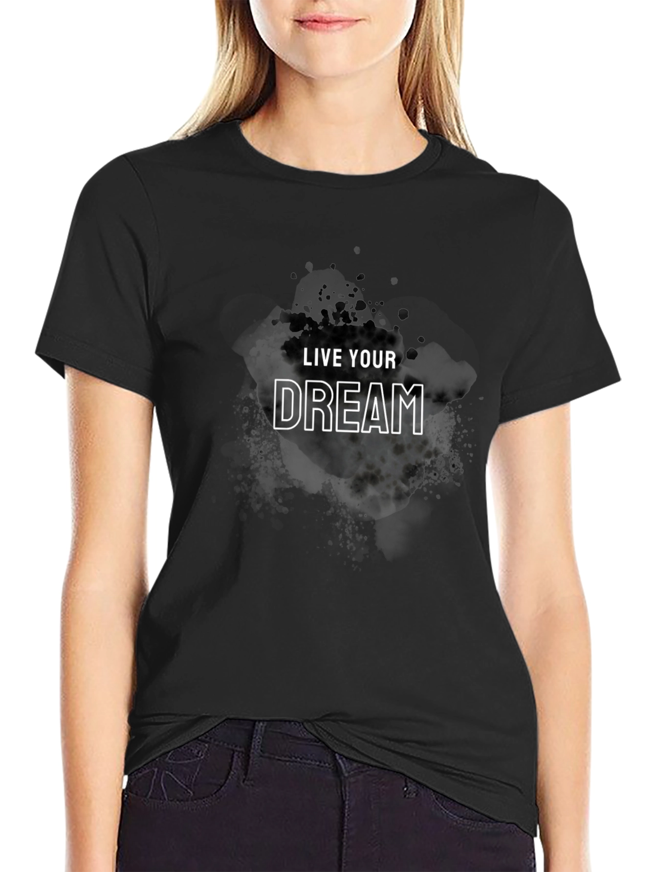 Live Your Dream Black Graphic Tee