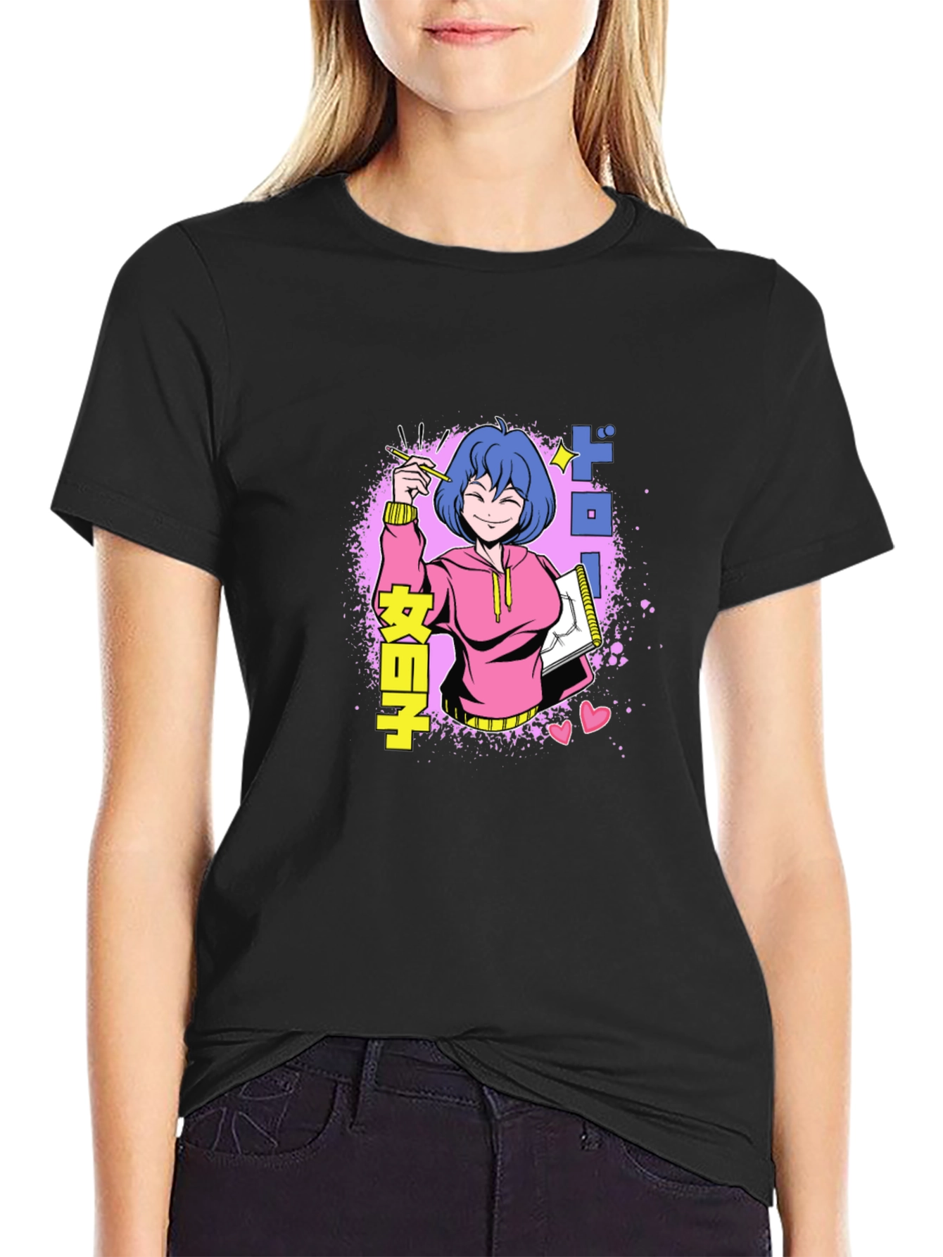 Anime Girl Drawing T-Shirt - Unique Graphic Tee