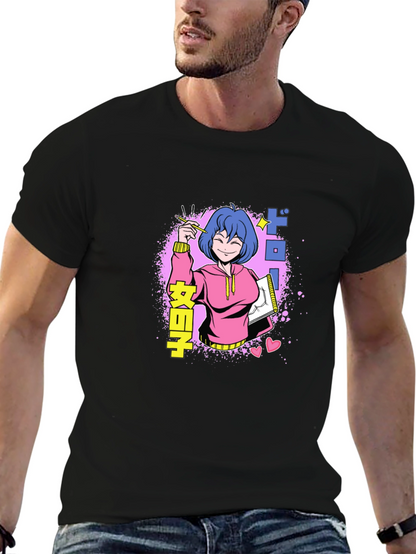 Anime Girl Drawing T-Shirt - Unique Graphic Tee
