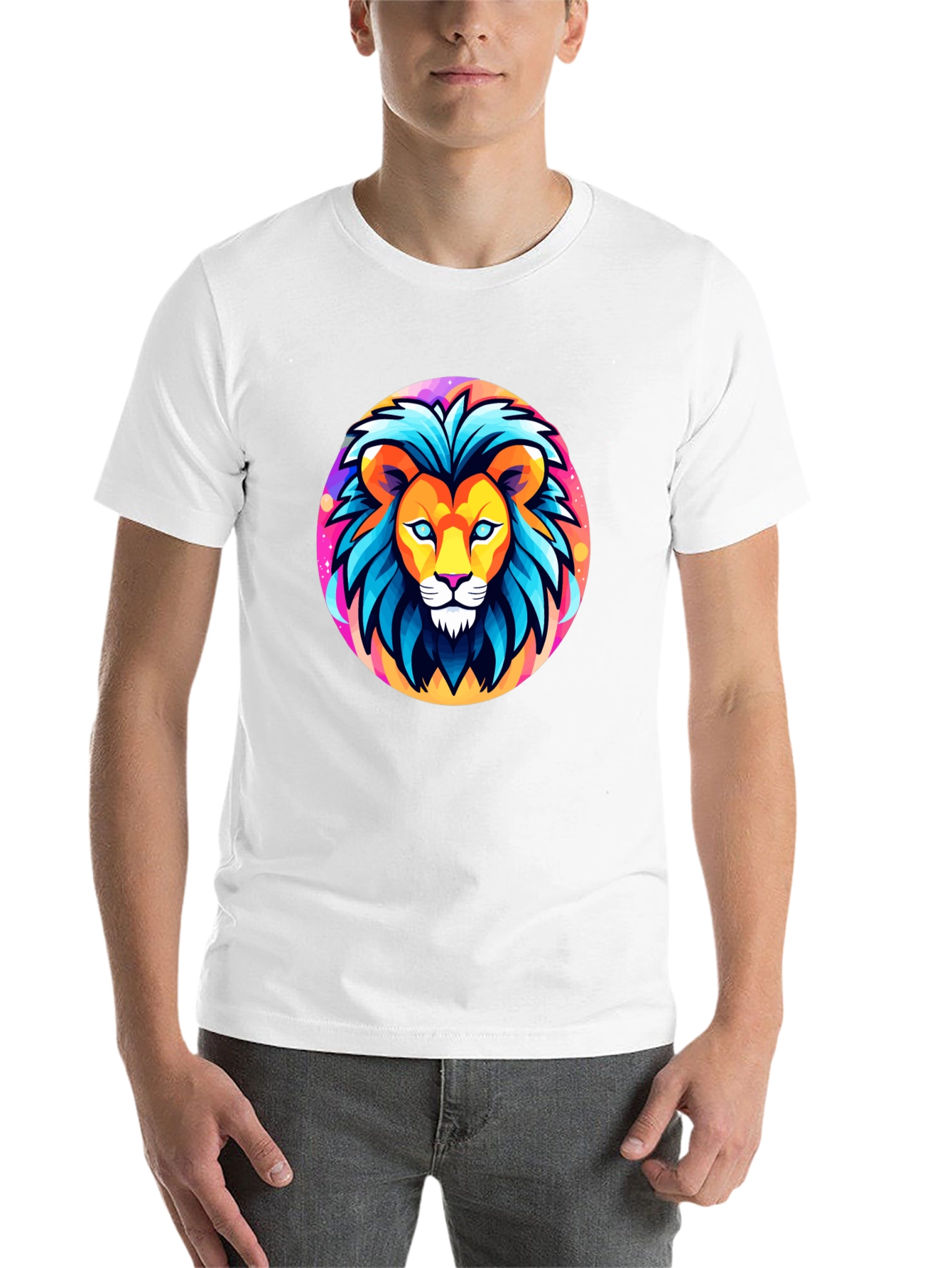 Bold Lion Graphic Tee - Black Cotton Shirt
