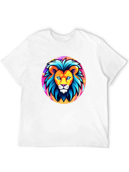 Bold Lion Graphic Tee - Black Cotton Shirt
