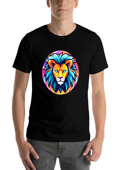 Bold Lion Graphic Tee - Black Cotton Shirt