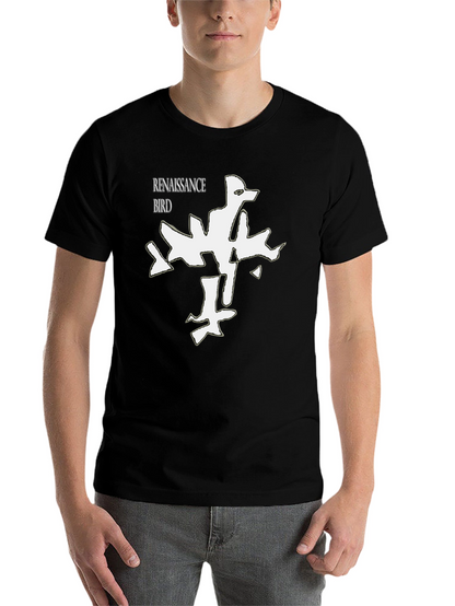 Renaissance Bird Graphic Tee - Modern Black T-Shirt