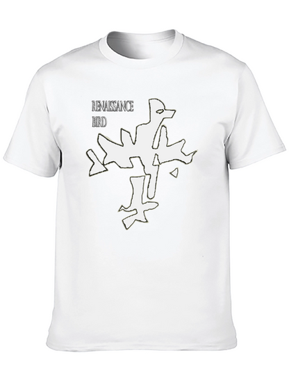 Renaissance Bird Graphic Tee - Modern Black T-Shirt