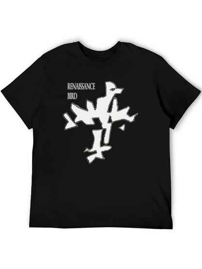 Renaissance Bird Graphic Tee - Modern Black T-Shirt