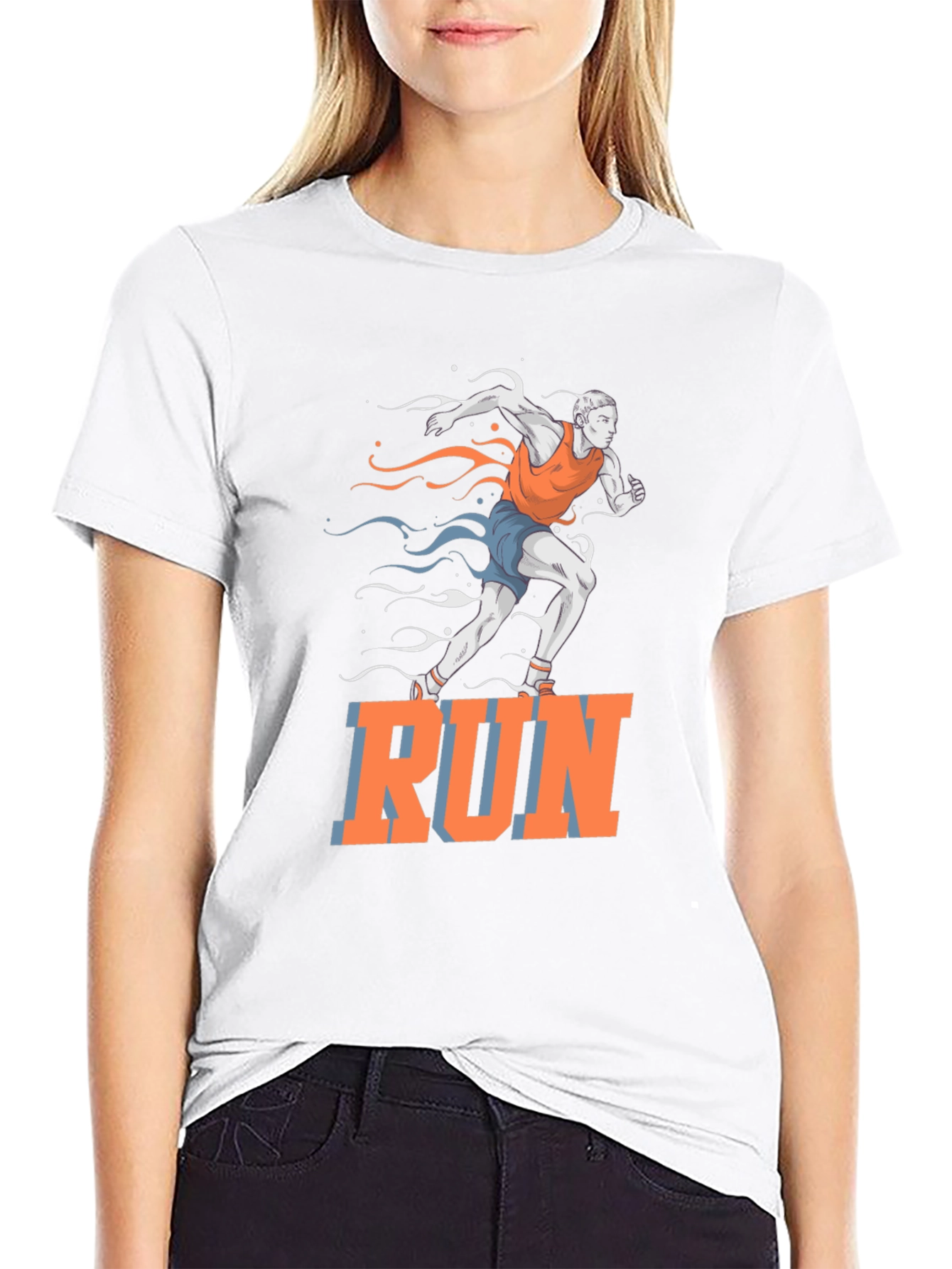 Mens Run Graphic T-Shirt - Black