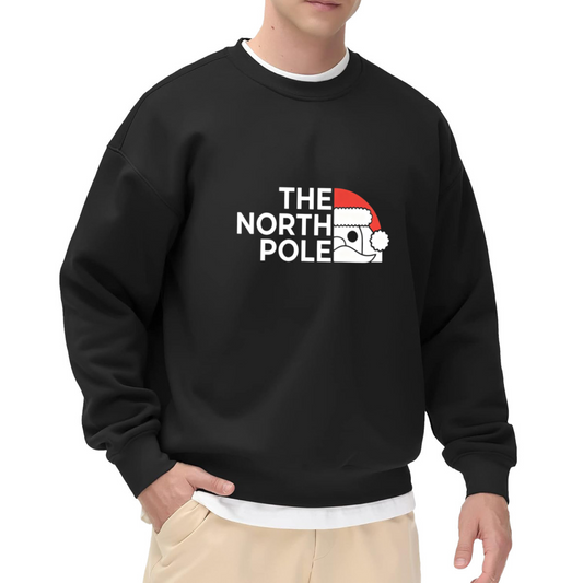 The North Pole Half Santa Minimal Christmas Crewneck Sweatshirt