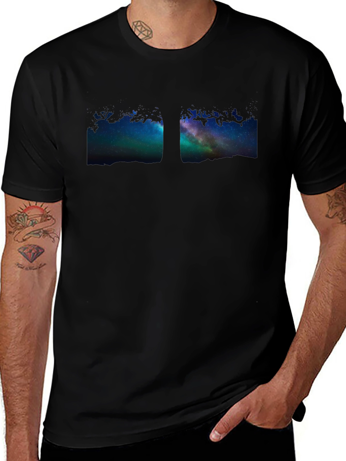 Night Sky Tree Graphic Tee