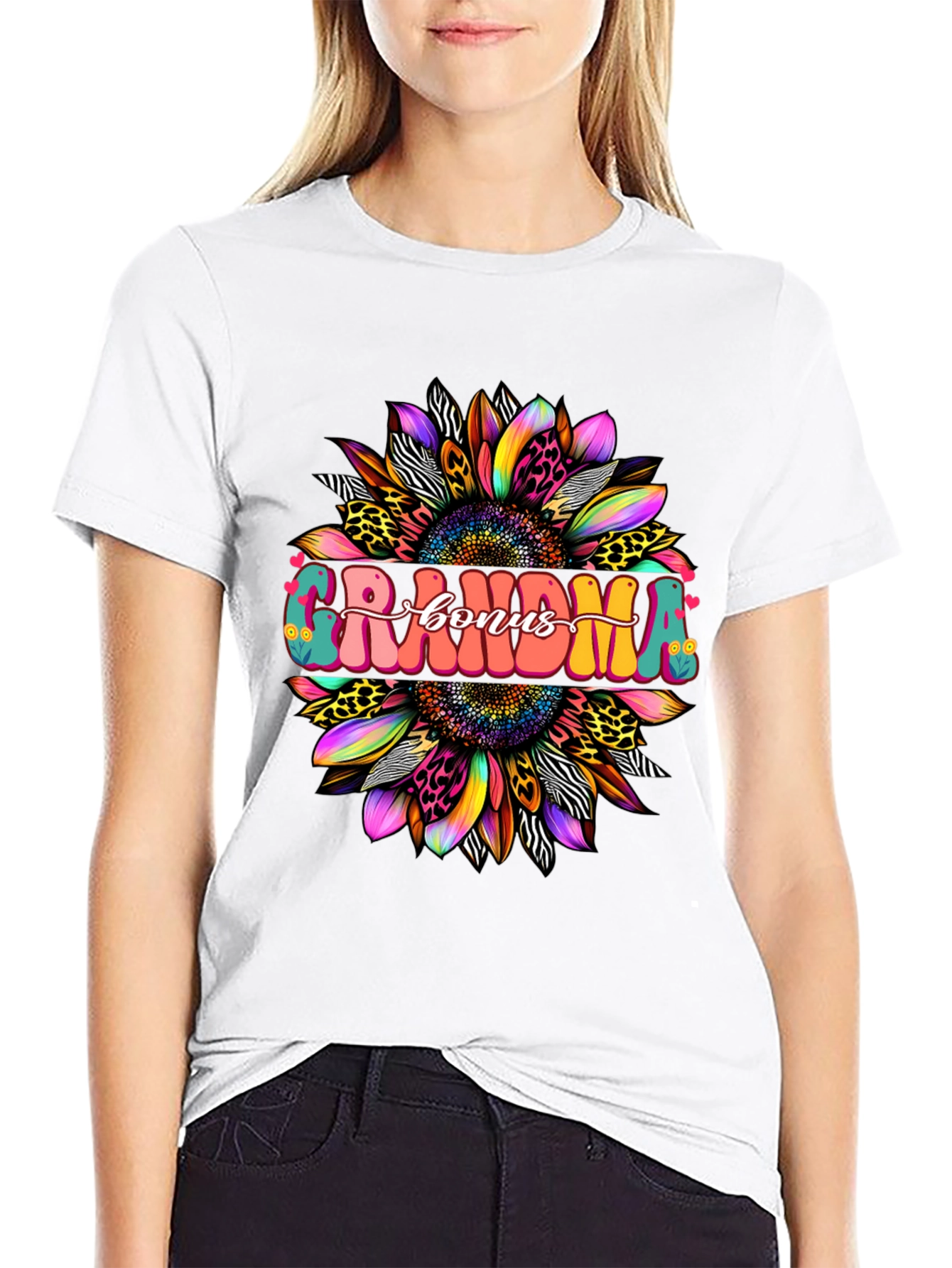 Grandma Bonus Graphic Tee - Sunflower Design