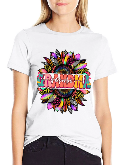 Grandma Bonus Graphic Tee - Sunflower Design