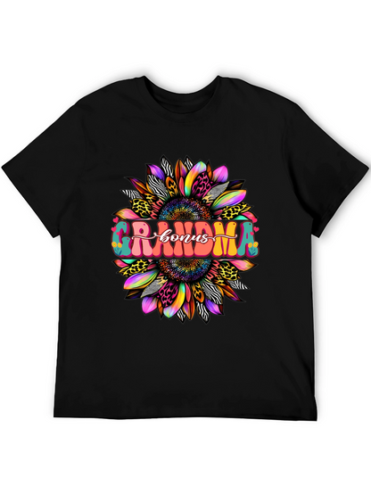 Grandma Bonus Graphic Tee - Sunflower Design