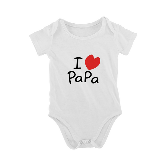 I Love Papa Red Heart Simple Print Baby Onesie, Soft Cotton Infant Father¡¯s Day Bodysuit