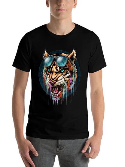 Cool Tiger Graphic Tee - Mens Black T-Shirt