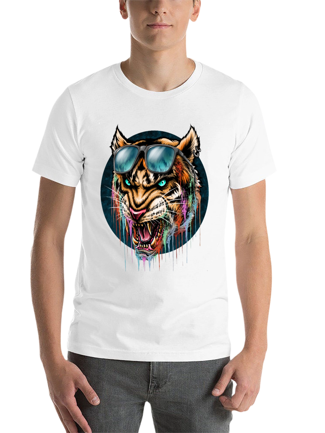 Cool Tiger Graphic Tee - Mens Black T-Shirt