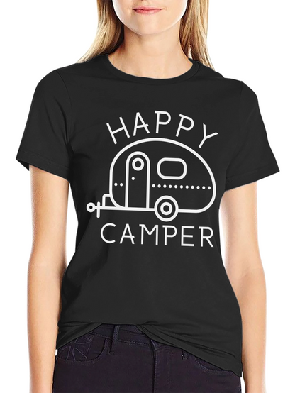 Happy Camper Graphic Tee - Black Camping T-Shirt