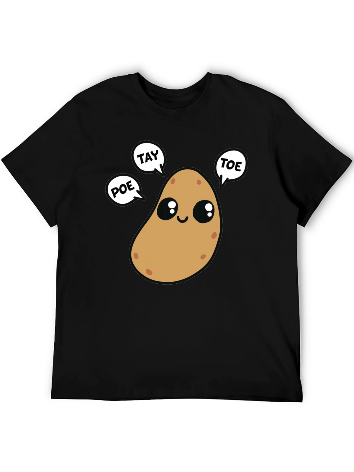 Cute Potato Puns Black T-Shirt