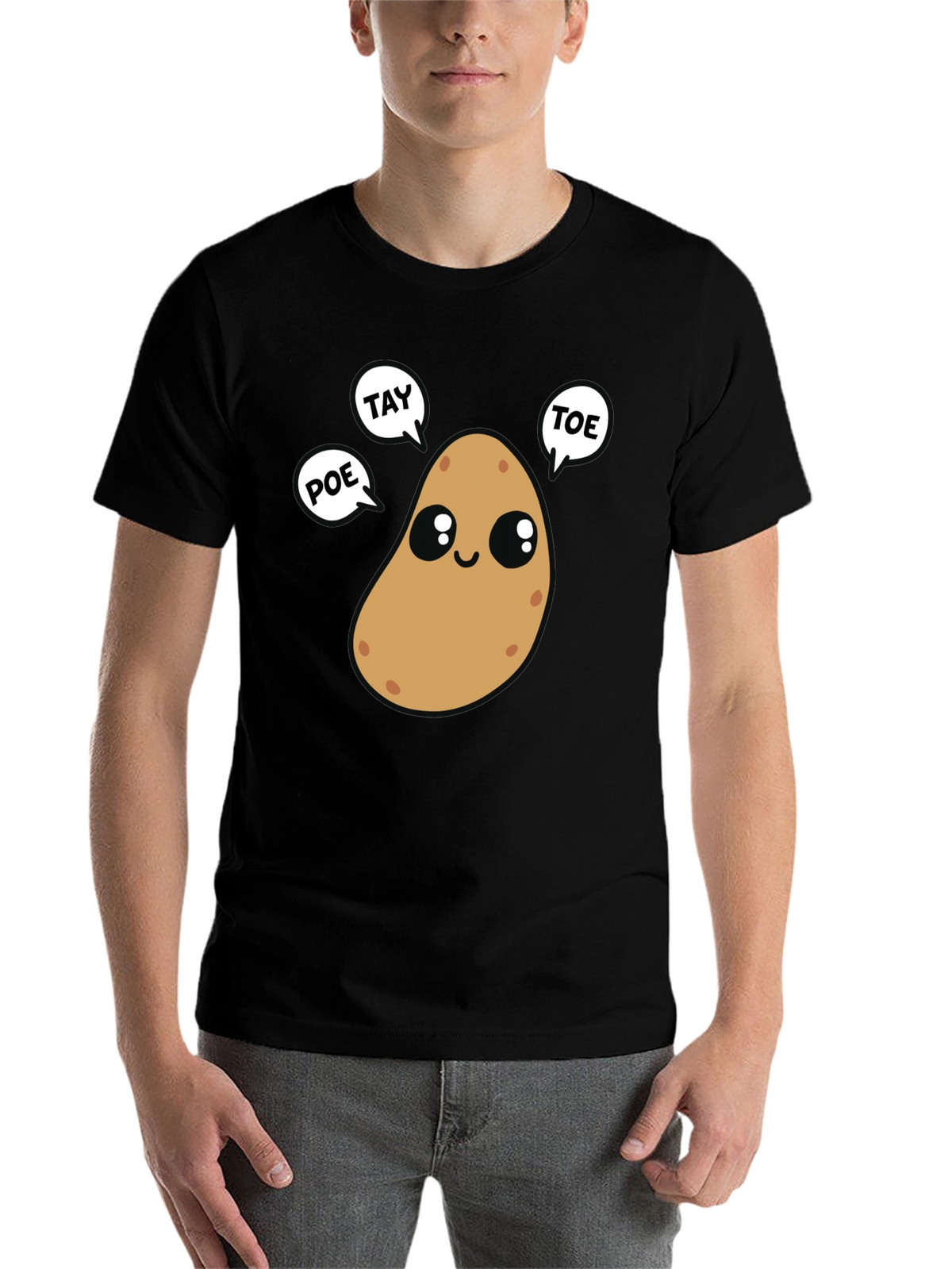 Cute Potato Puns Black T-Shirt