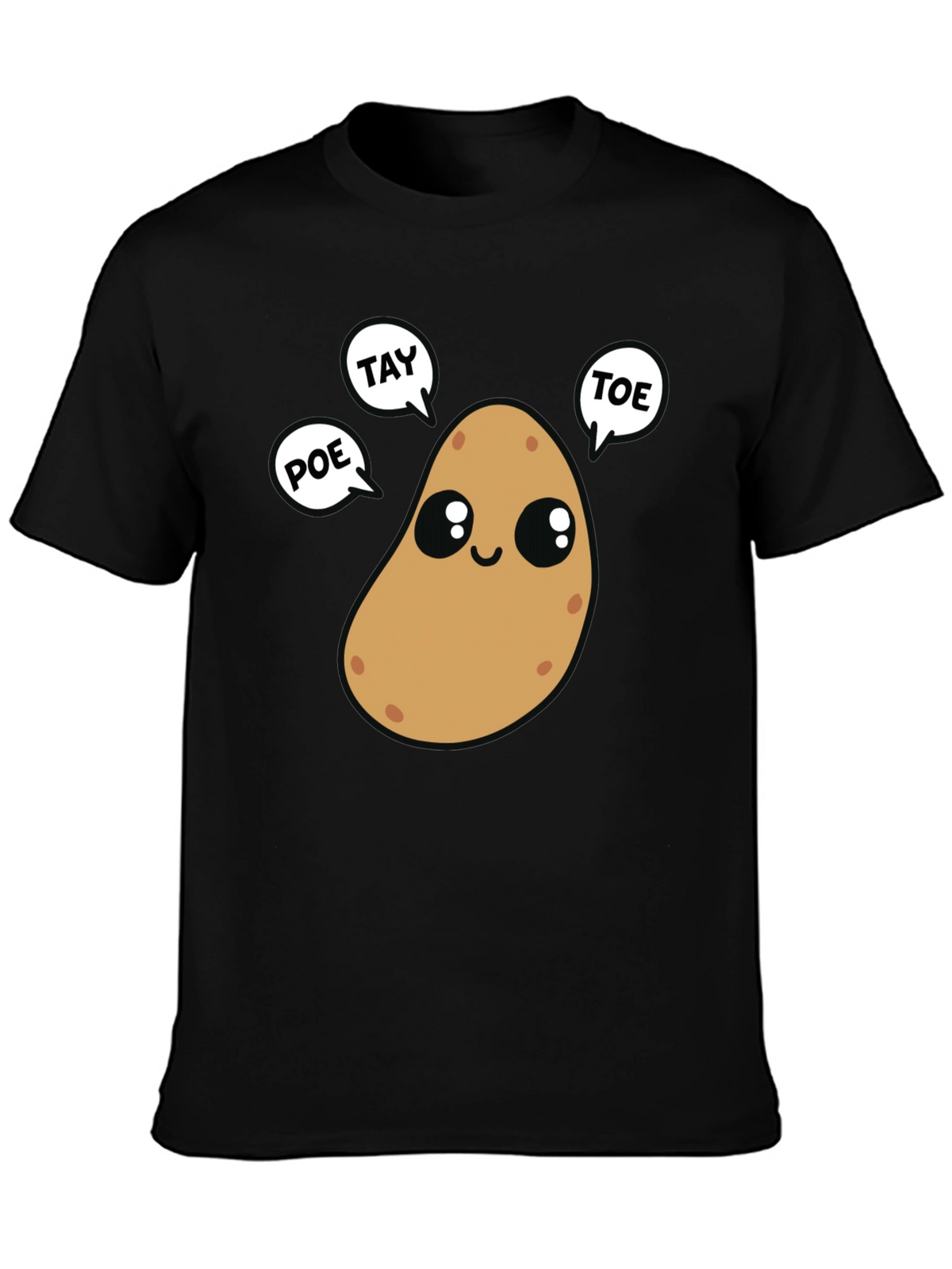 Cute Potato Puns Black T-Shirt