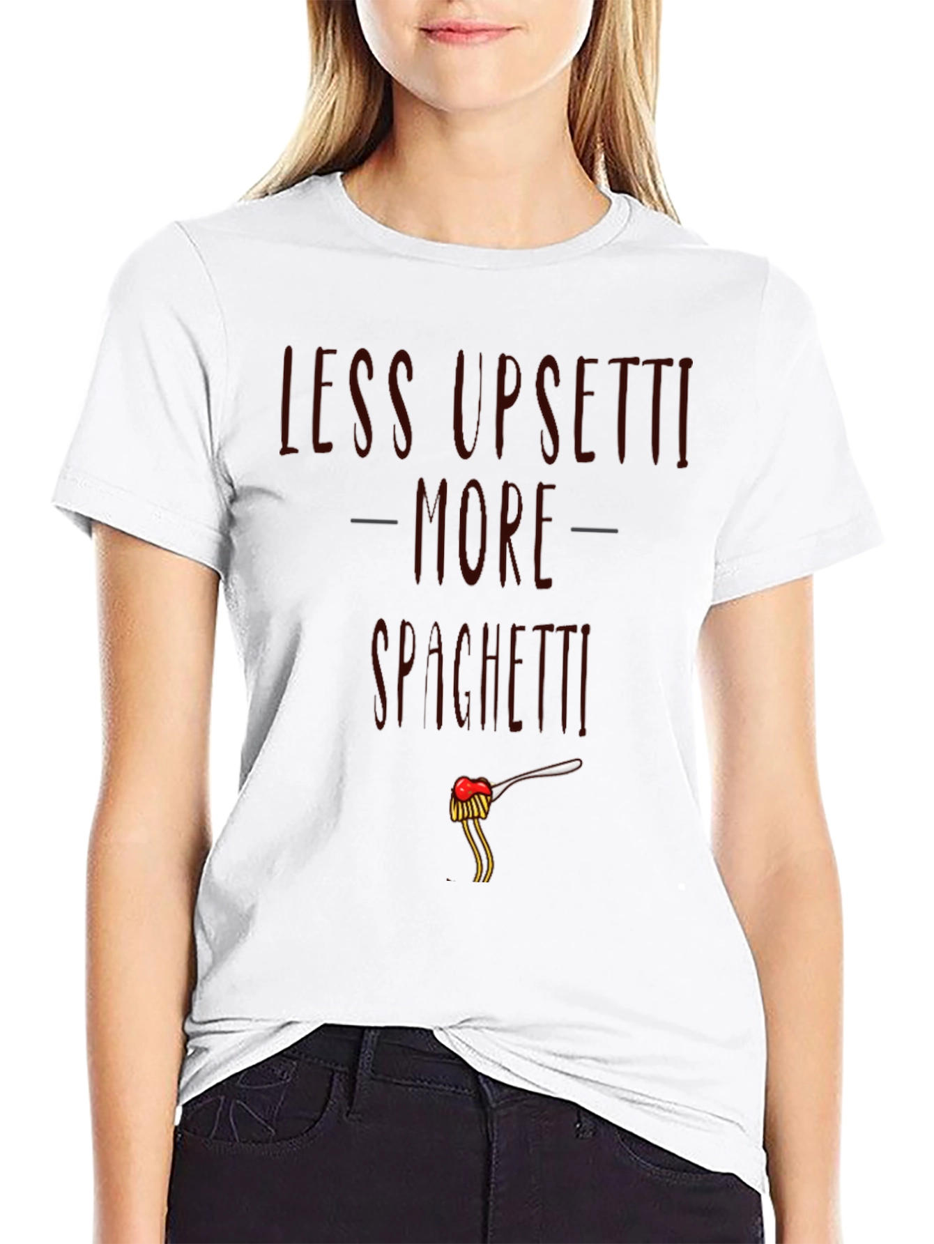 Less Upsetti More Spaghetti Graphic T-Shirt