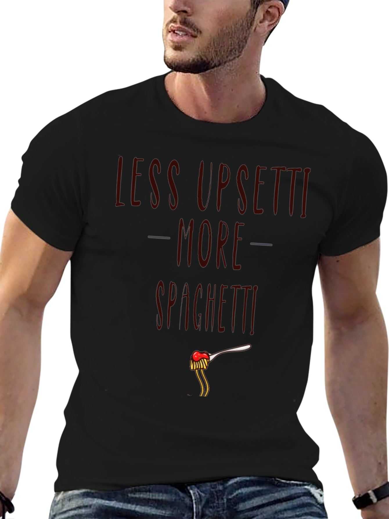 Less Upsetti More Spaghetti Graphic T-Shirt