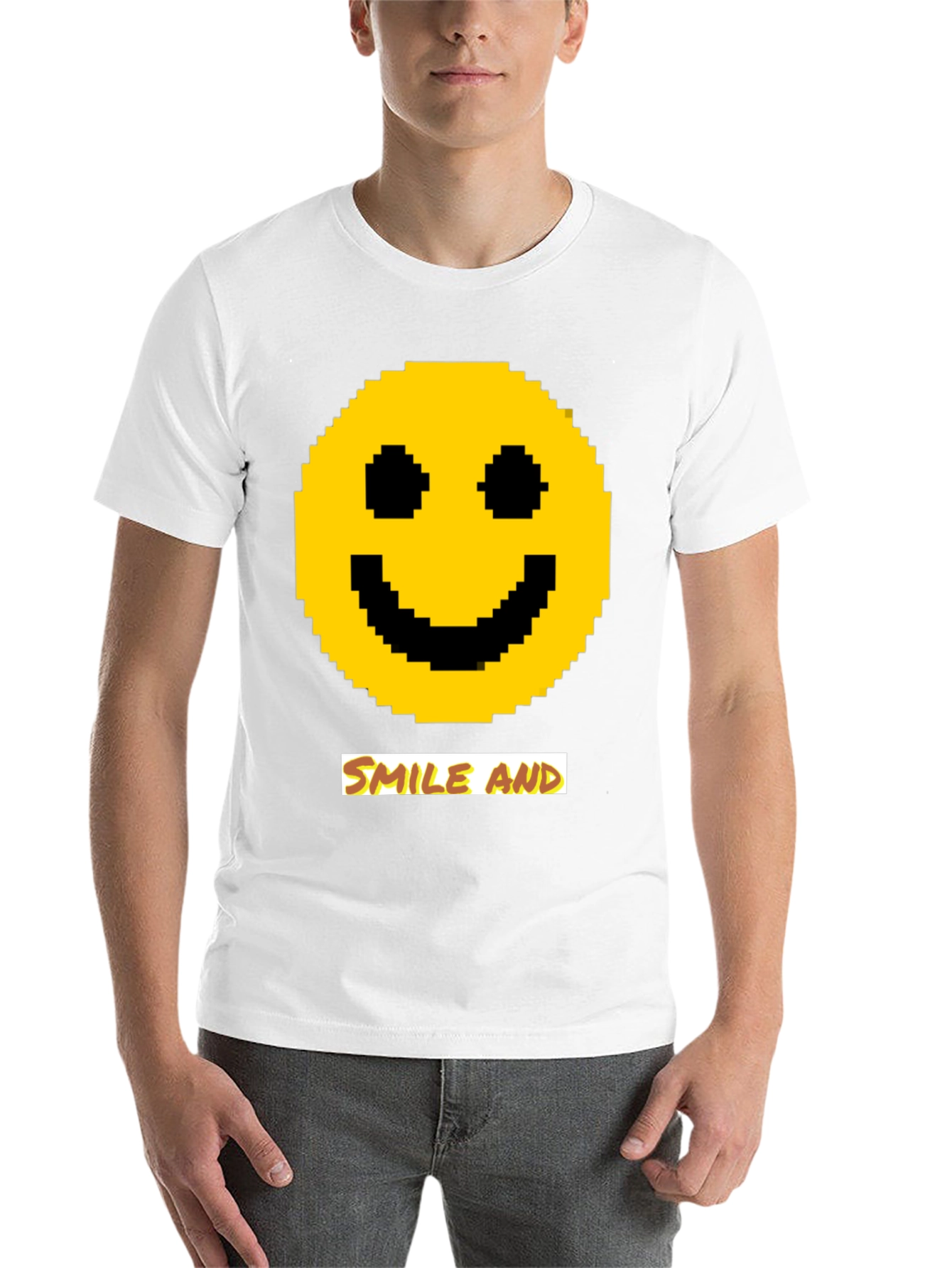 Pixel Smiley Face T-Shirt - Smile and...